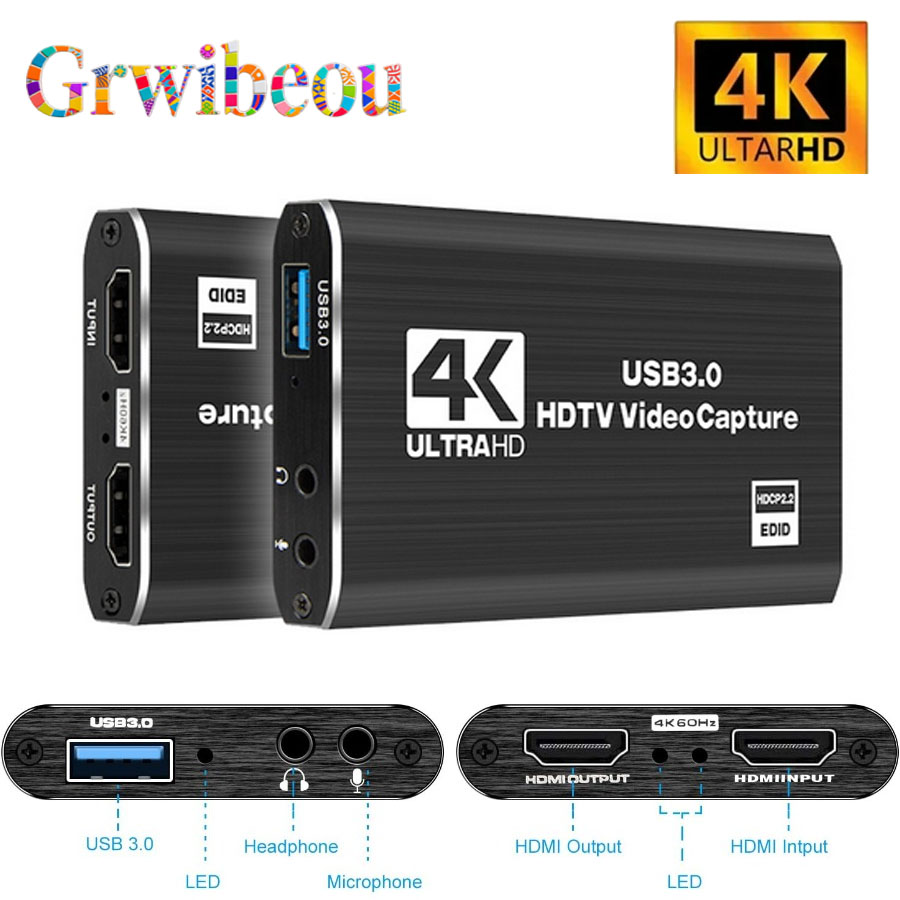 Pc Gaming Game - การ์ดบันทึกวิดีโอ 4K USB 3.0 รองรับ HDMI
