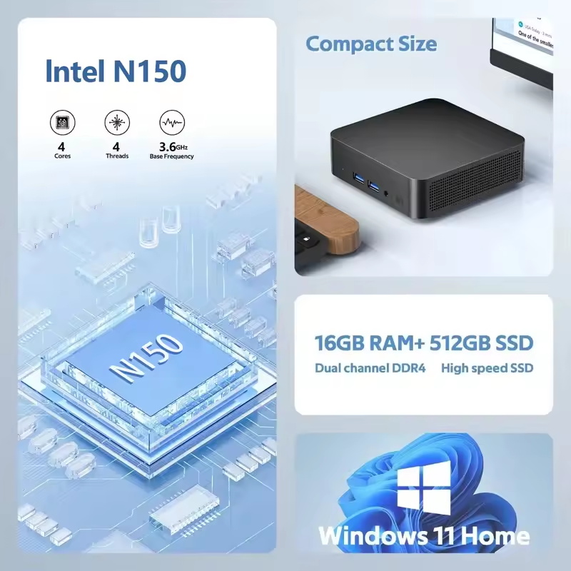 2026 Intel N150 มินิพีซี คอมพิ - Pc Gaming Gta 6 บทวิจารณ์และราคา